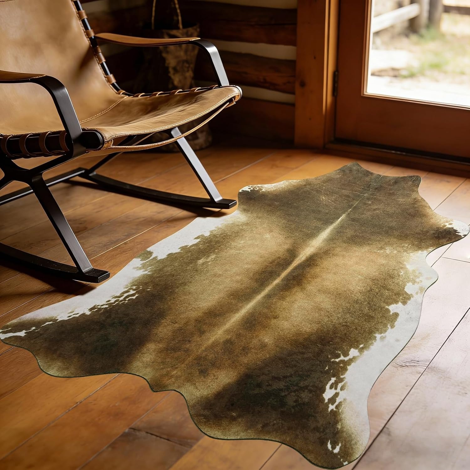 Cowhide Rug Faux - Living Room Carpet Soft Fluffy Comfortable