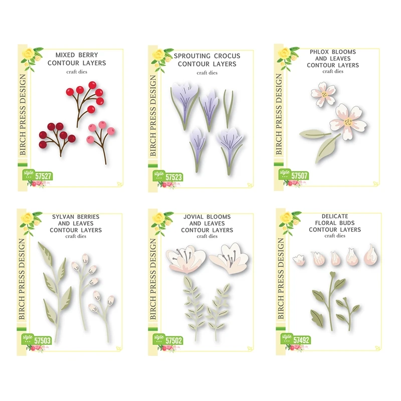 Pressed Flower Frame - Mixed Berry Sprouting Crocus Contour Layers