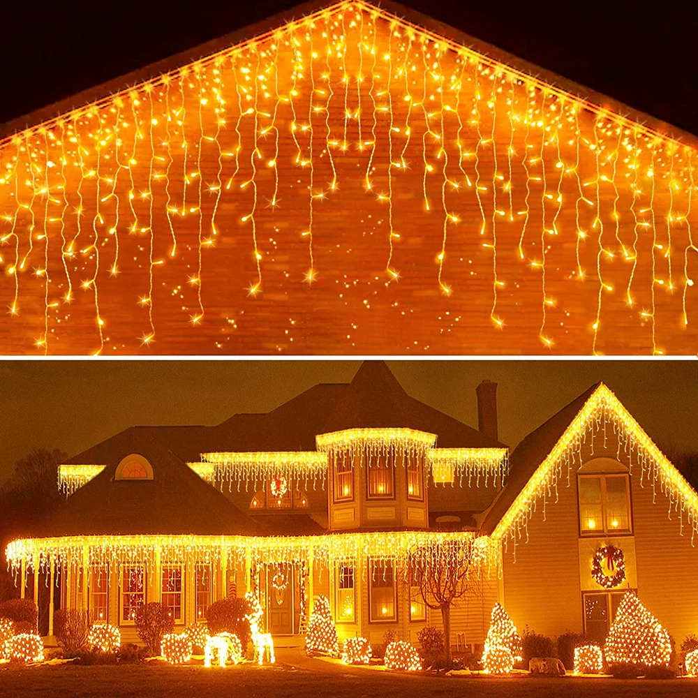 String Curtain Light - Christmas Icicle String Lights Christmas 8