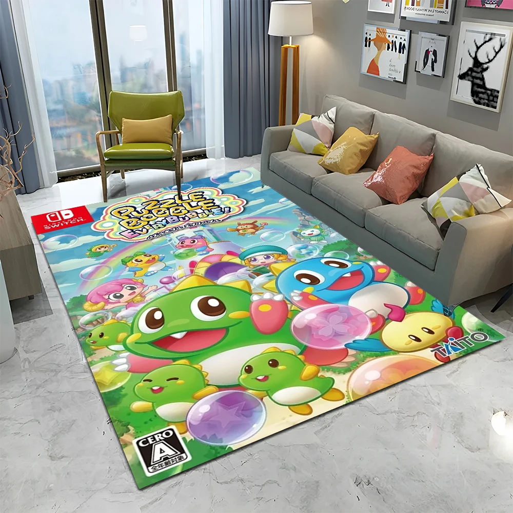 Home Decor Games Online Free - Bubble Bobble Cartoon Game Gamer Carpet