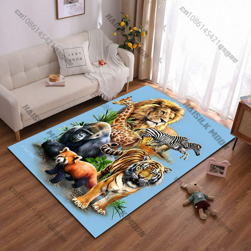 Home Decor Habitat - Wild animals in natural habitat carpet