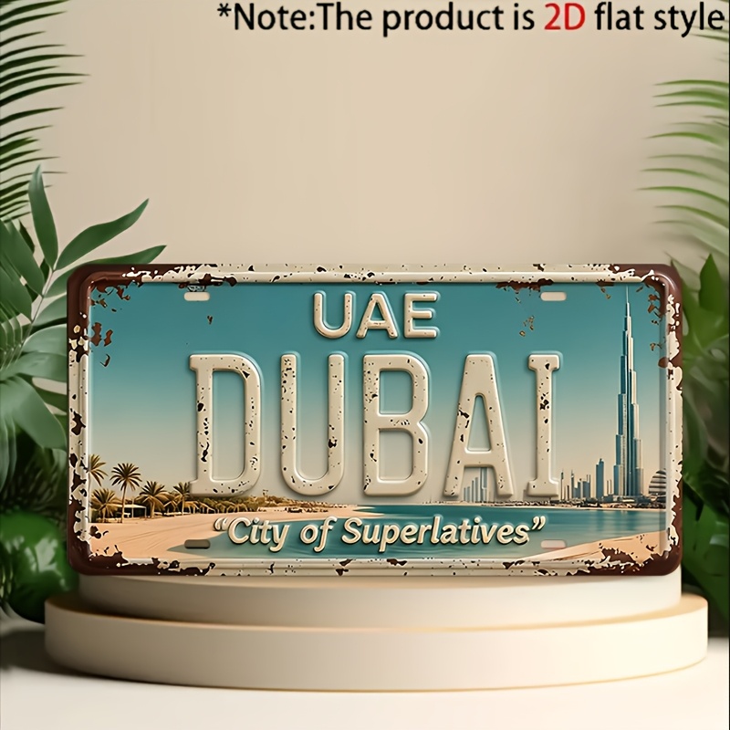 Home Decor Dubai - 2D Flat 1pc Vintage Dubai Metal