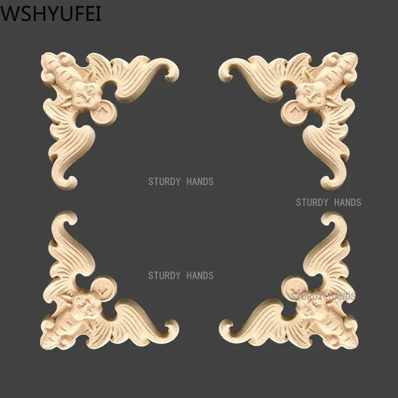 8pcs Floral Wood Carved Wooden - Home Decor Modern Organic ulasan dan harga