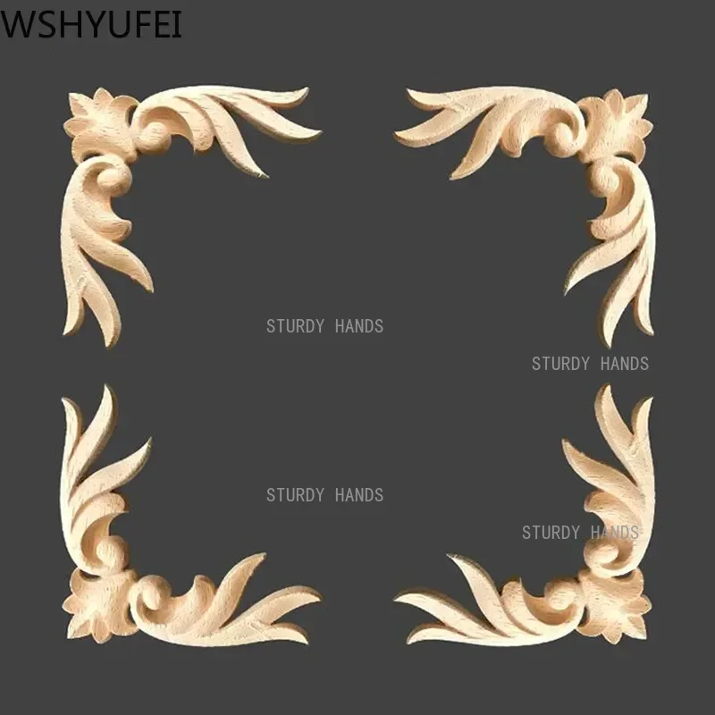 8pcs Floral Wood Carved Wooden - Home Decor Modern Organic ulasan dan harga