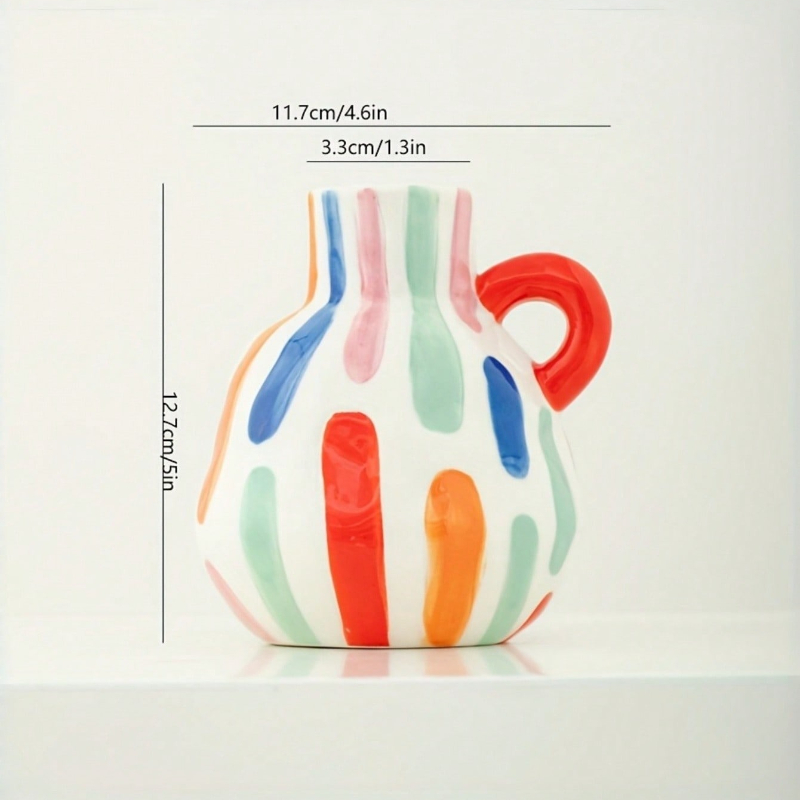 Modern Geometric Ceramic Vase  - Home Decor Dopamine ulasan dan harga