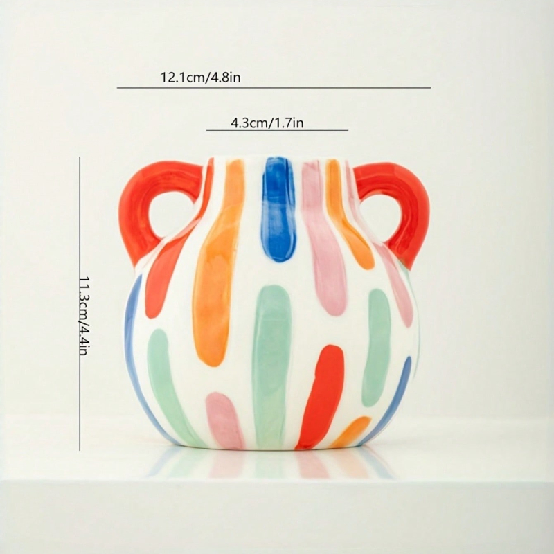 Modern Geometric Ceramic Vase  - Home Decor Dopamine ulasan dan harga