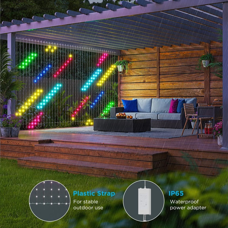 400 RGBIC LED Smart Curtain Fa - String Curtain Light ulasan dan harga