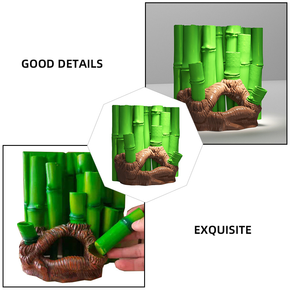 1Pcs 3D Bamboo Resin Fish Tank - Home Decor Habitat ulasan dan harga