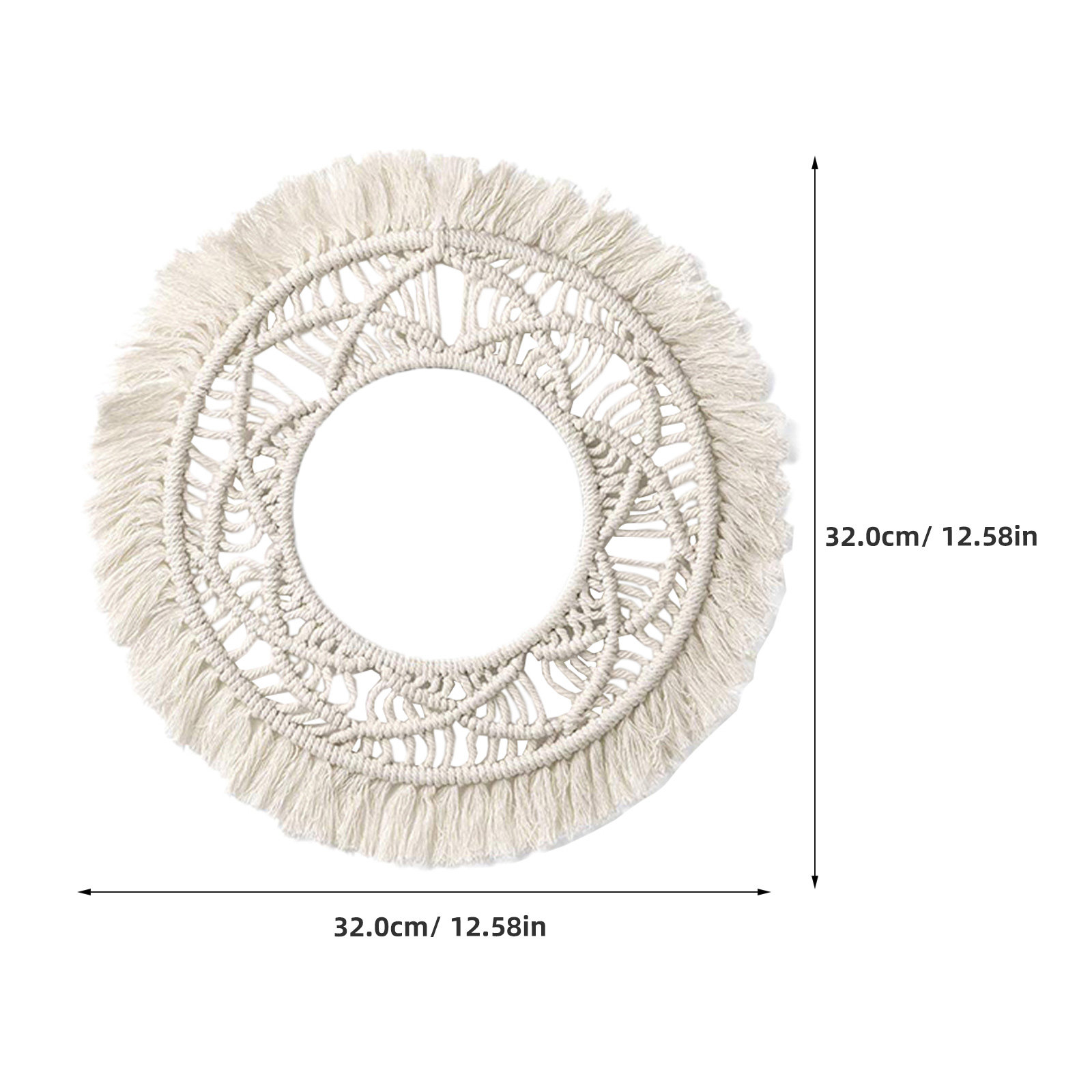 Round Cotton Wall Hanging Hand - Macrame Wall Hanging ulasan dan harga
