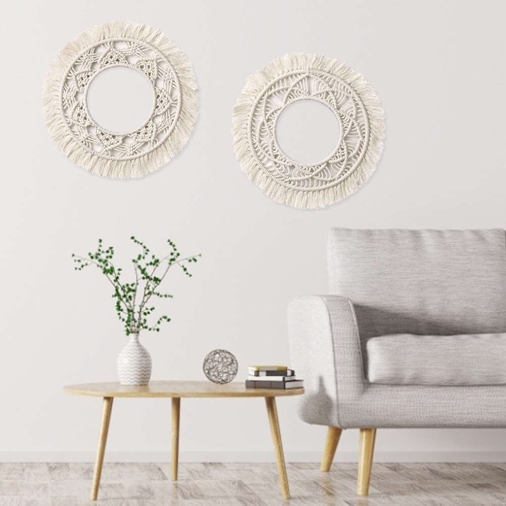 Round Cotton Wall Hanging Hand - Macrame Wall Hanging ulasan dan harga