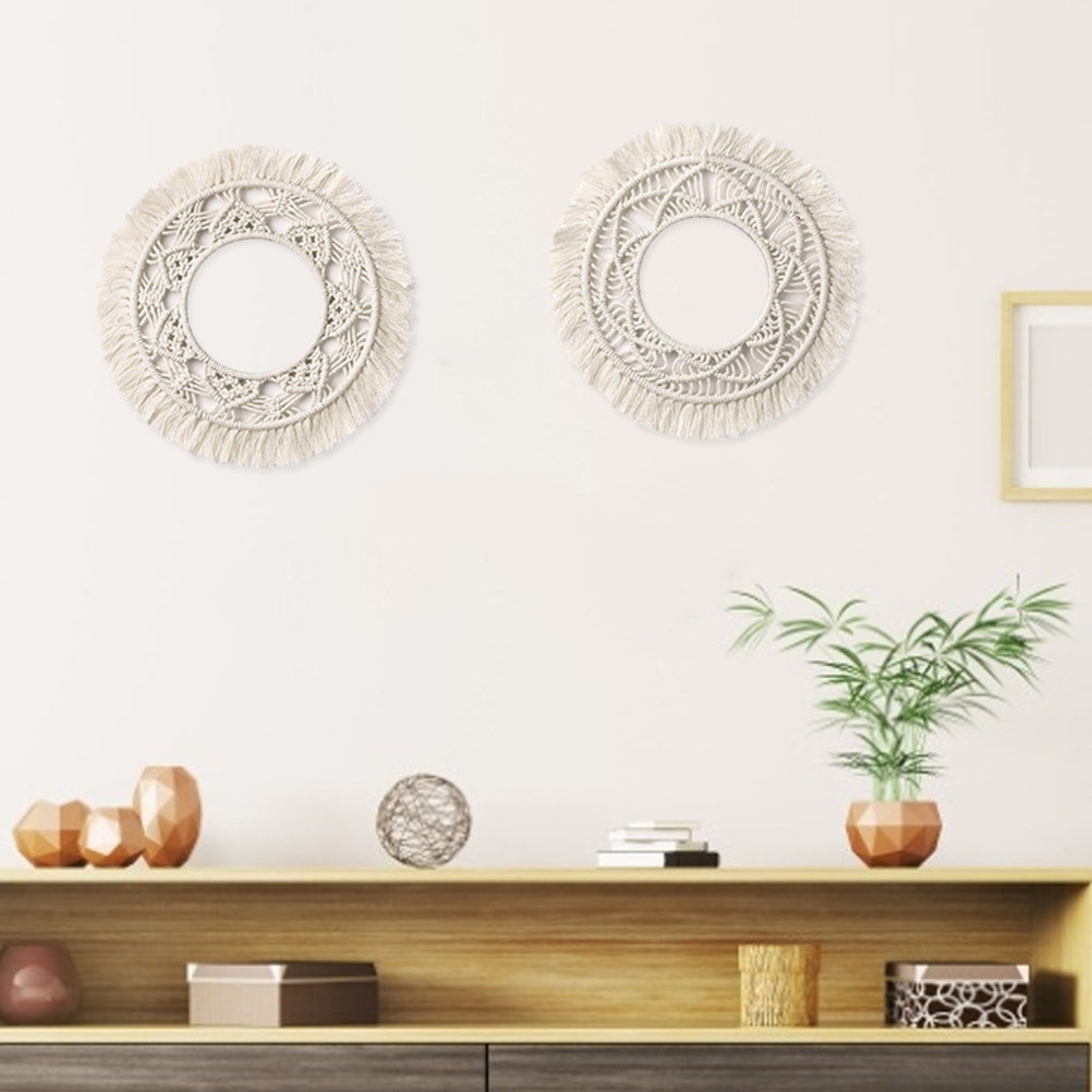 Round Cotton Wall Hanging Hand - Macrame Wall Hanging ulasan dan harga
