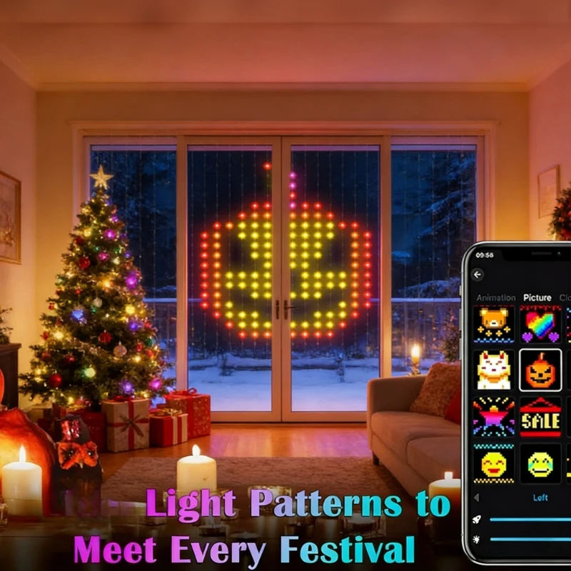 Smart 400LED Curtain Lights, M - String Curtain Light ulasan dan harga