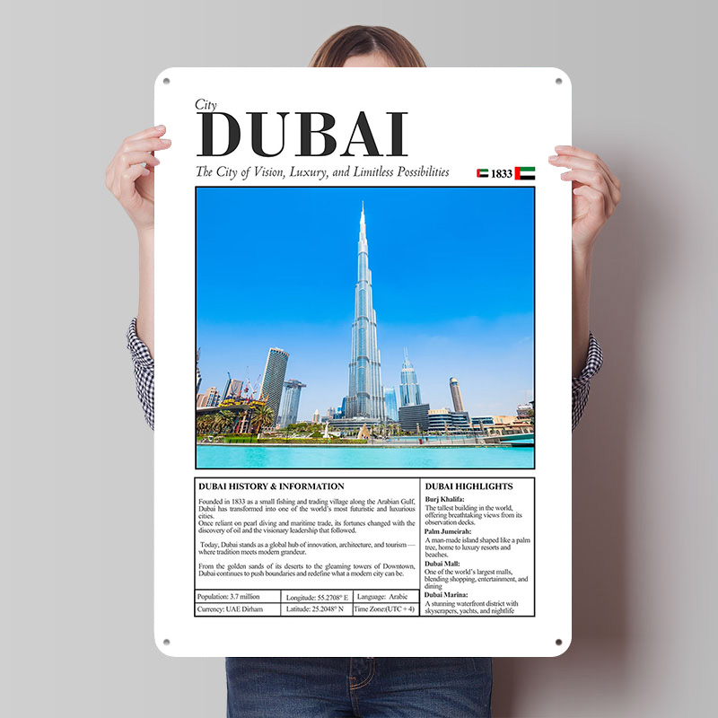 Dubai Cityscape Travel Printed - Home Decor Dubai ulasan dan harga