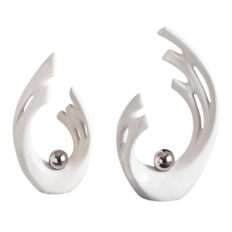 Simplicity White Ceramic Shape - Home Decor Modern Organic ulasan dan harga