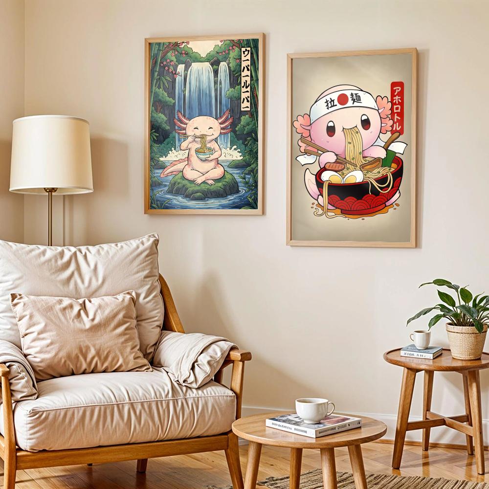 Ramen Axolotls Art Design Post - Home Decor Living Room Ideas ulasan dan harga