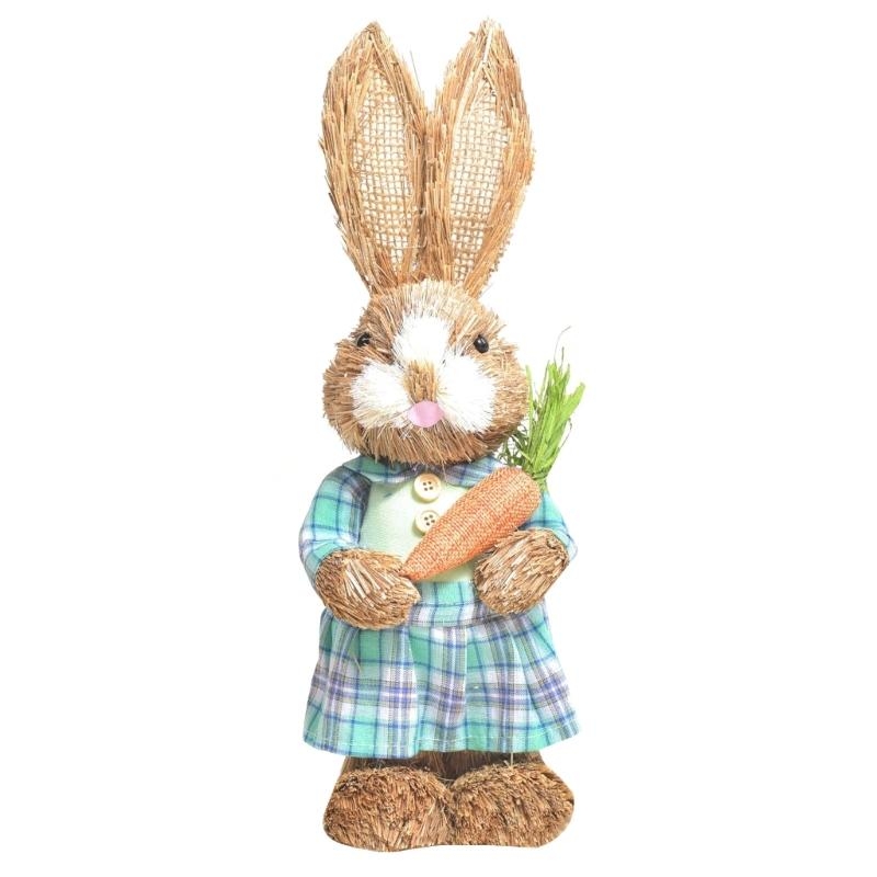 Straw Rabbit Bunny Decorations - Home Decor Modern Organic ulasan dan harga