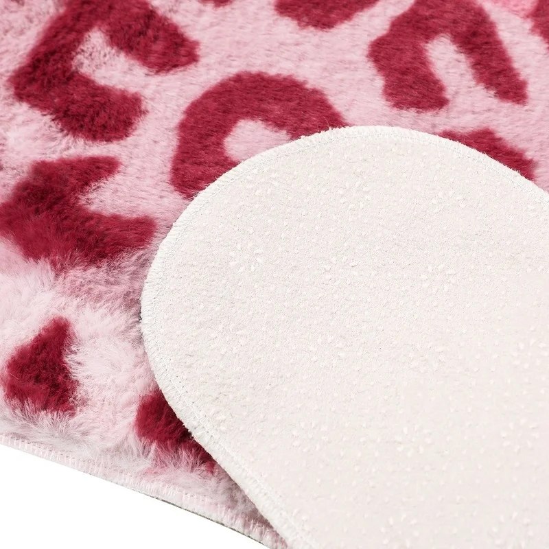 VIKAMA Pink Leopard Print Irre - Cowhide Rug Faux ulasan dan harga