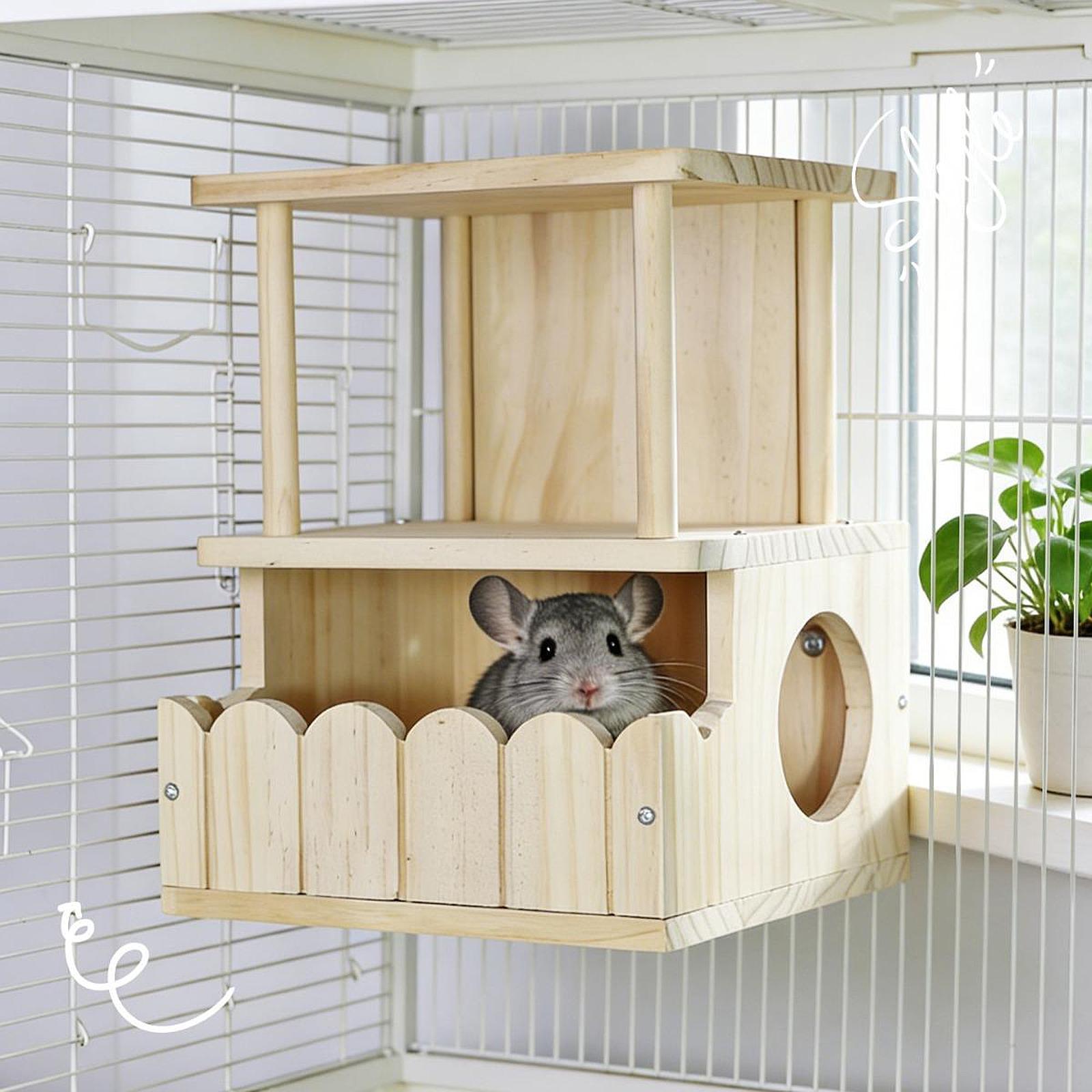 Chinchillas House Wooden Hideo - Home Decor Habitat ulasan dan harga