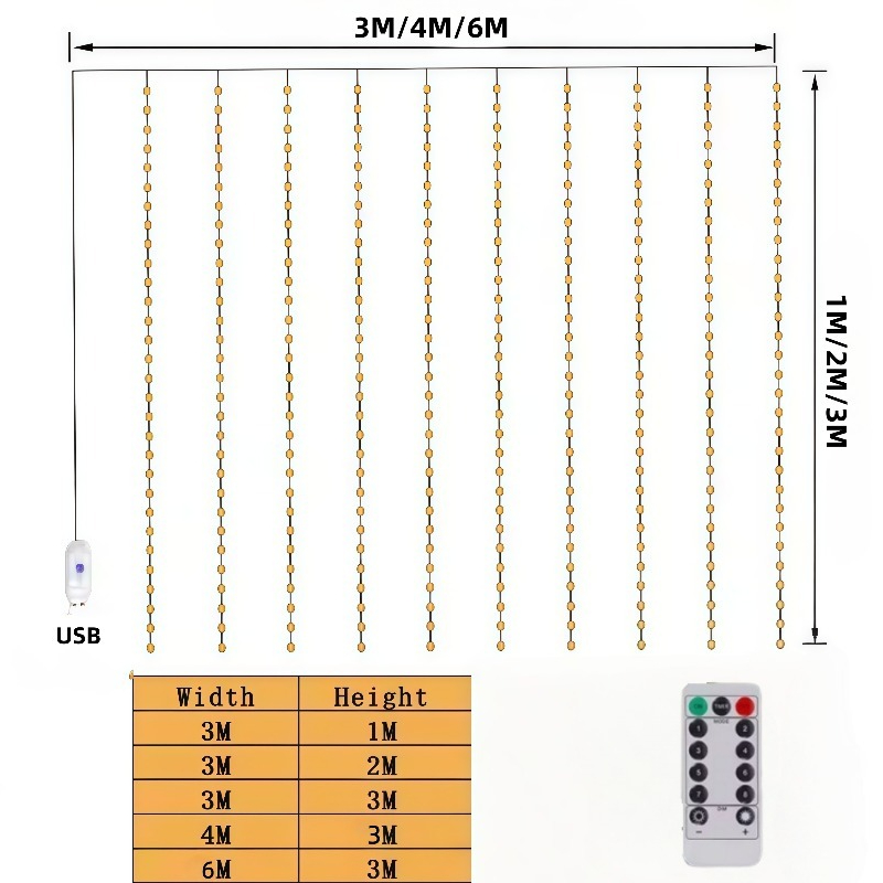 3/4/6m Curtain LED String Ligh - String Curtain Light ulasan dan harga