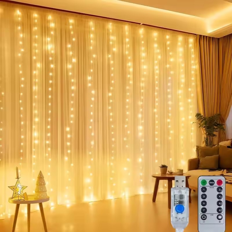 3/4/6m Curtain LED String Ligh - String Curtain Light ulasan dan harga