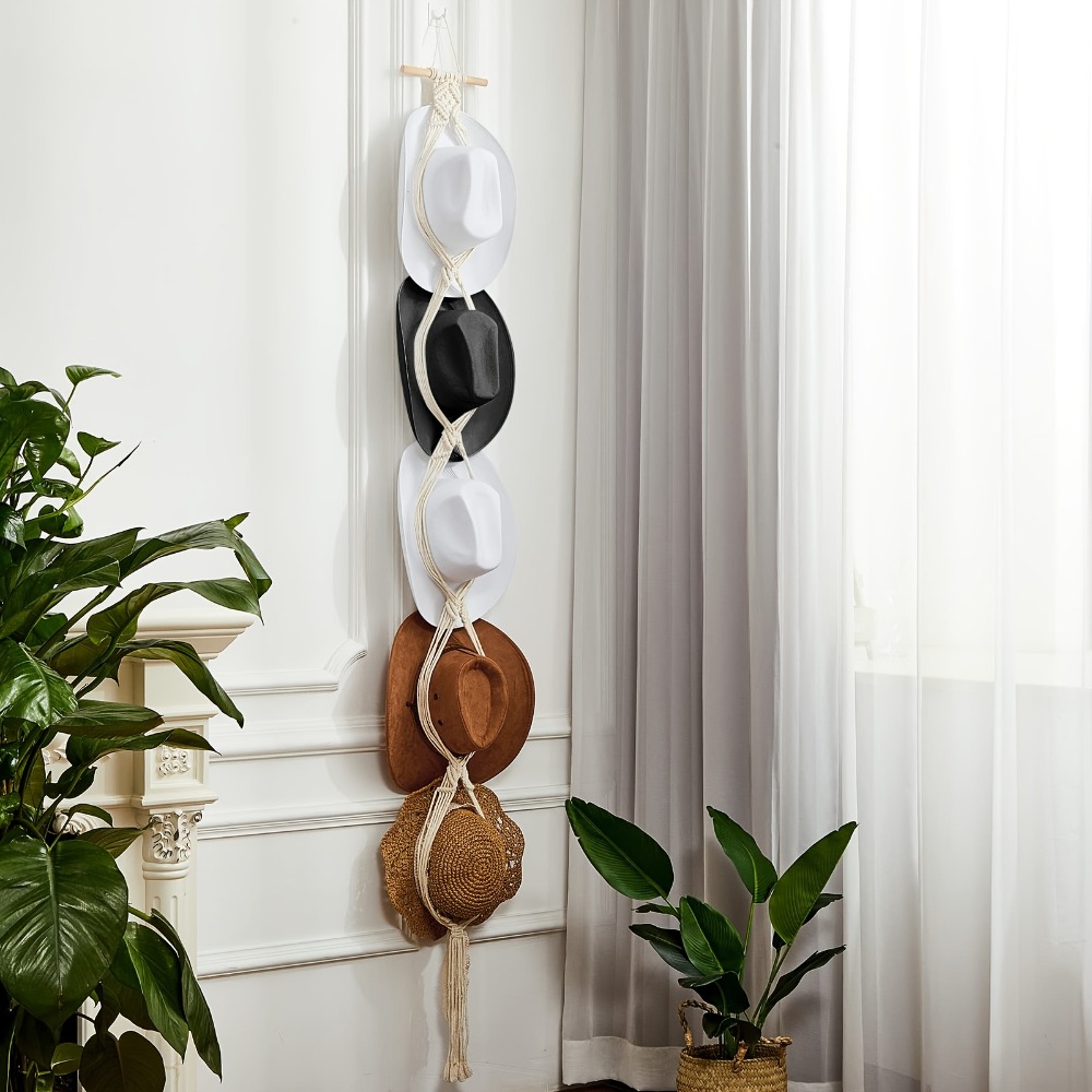 Bohemian Macrame Hat Hanger Ha - Macrame Wall Hanging ulasan dan harga