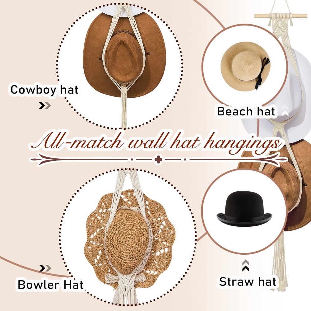 Bohemian Macrame Hat Hanger Ha - Macrame Wall Hanging ulasan dan harga