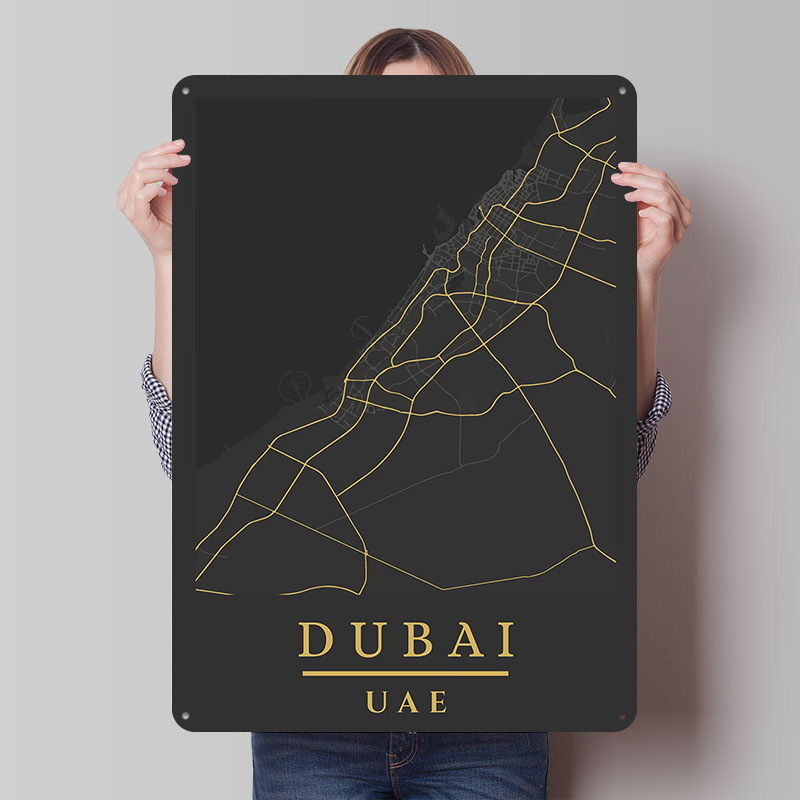 Dubai UAE Map Art Printed Post - Home Decor Dubai ulasan dan harga