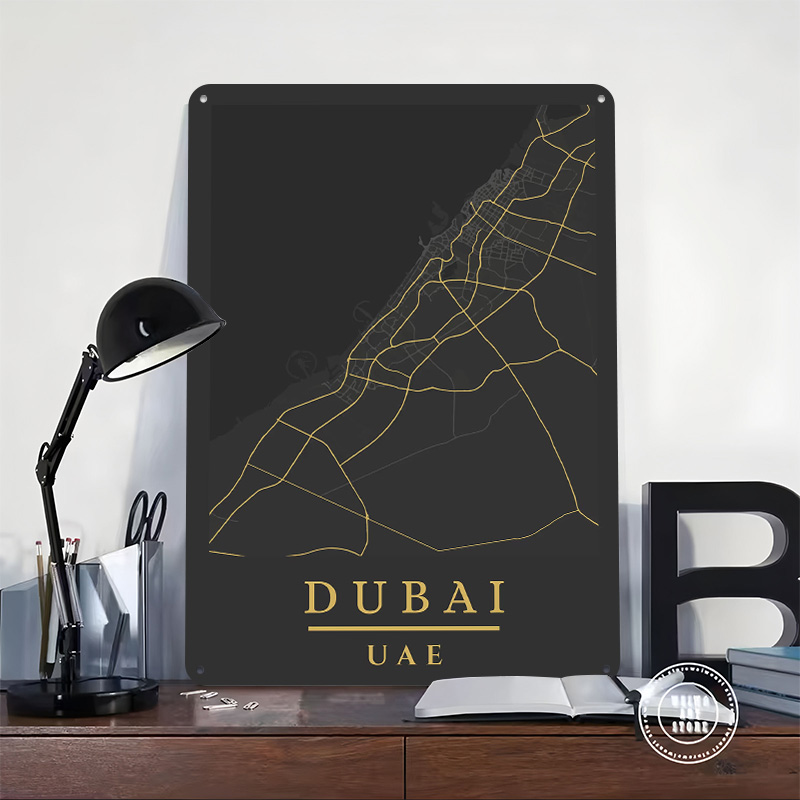 Dubai UAE Map Art Printed Post - Home Decor Dubai ulasan dan harga