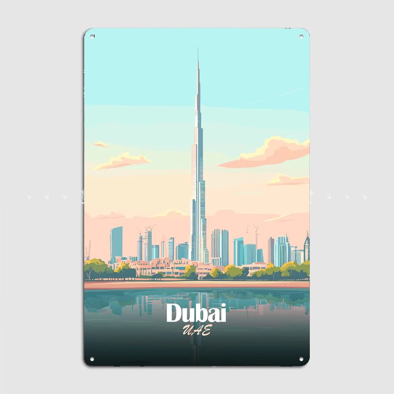 Dubai Skyline Vector Poster Me - Home Decor Dubai ulasan dan harga