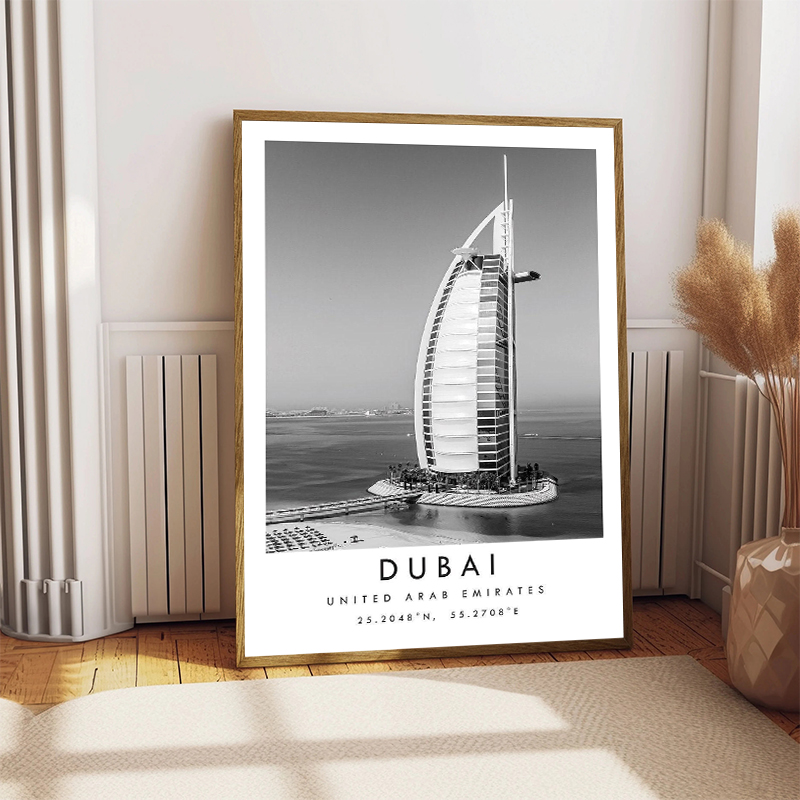 Black White Travel City Poster - Home Decor Dubai ulasan dan harga