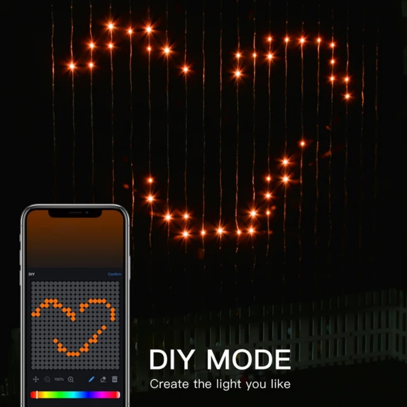 App Remote Control RGBIC Smart - String Curtain Light ulasan dan harga