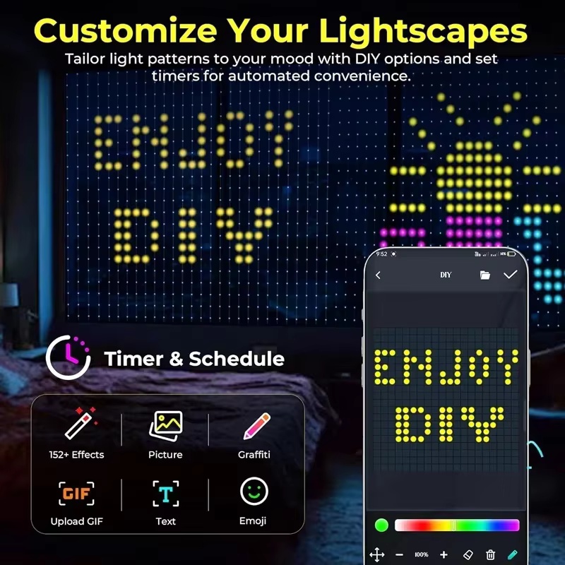 App Remote Control RGBIC Smart - String Curtain Light ulasan dan harga