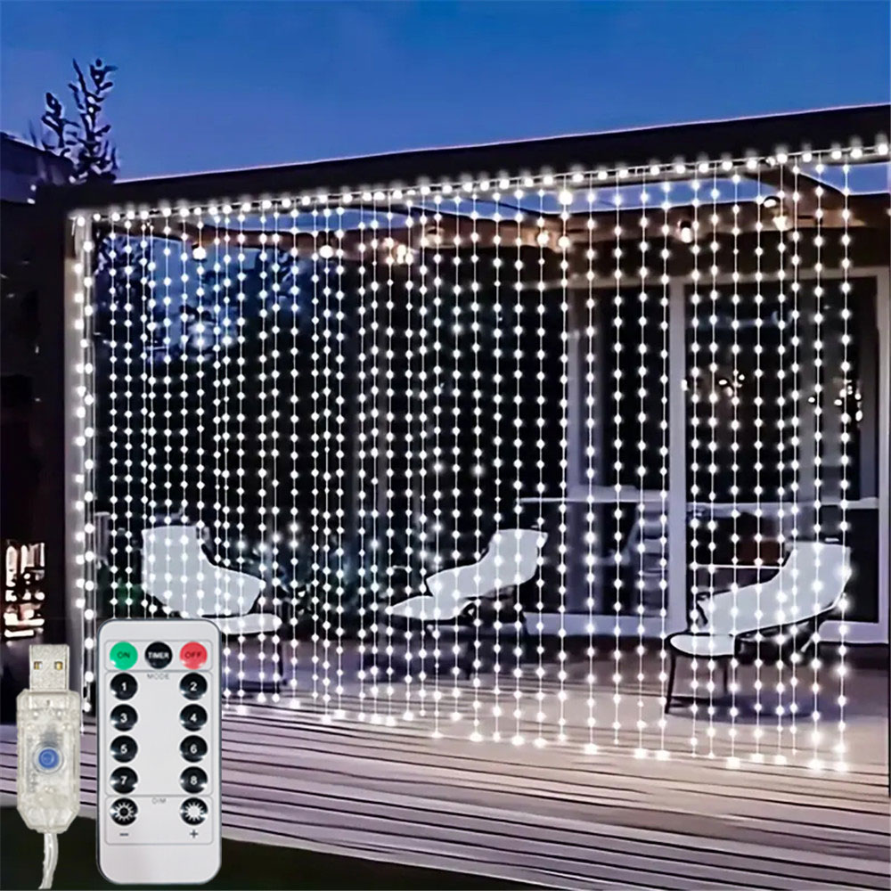 3/6M USB LED Curtain 8Modes Re - String Curtain Light ulasan dan harga