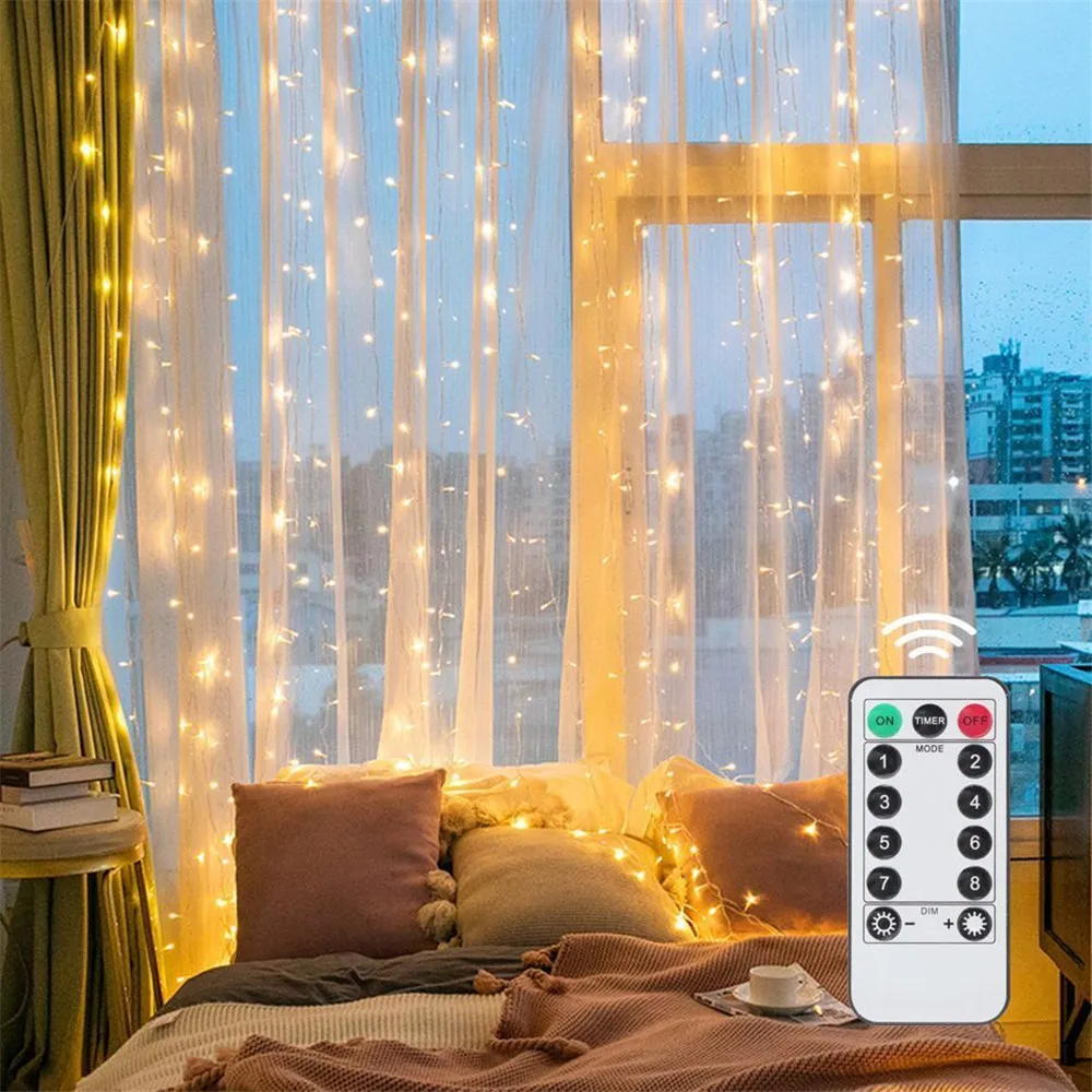 3/6M USB LED Curtain 8Modes Re - String Curtain Light ulasan dan harga