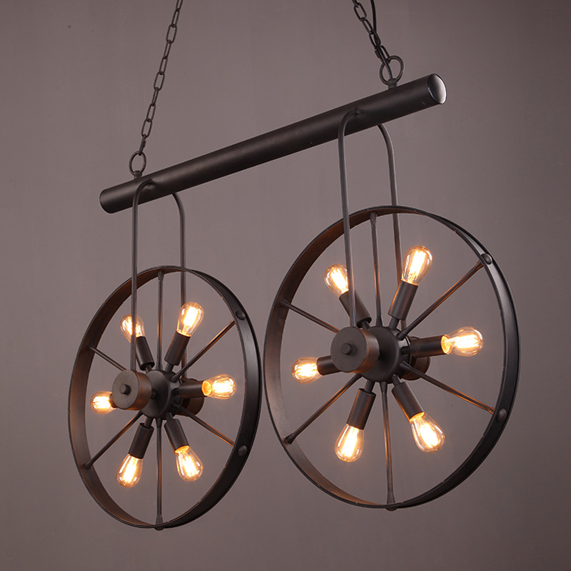 Retro Vintage Wheel chandelier - Home Decor On Wheels ulasan dan harga