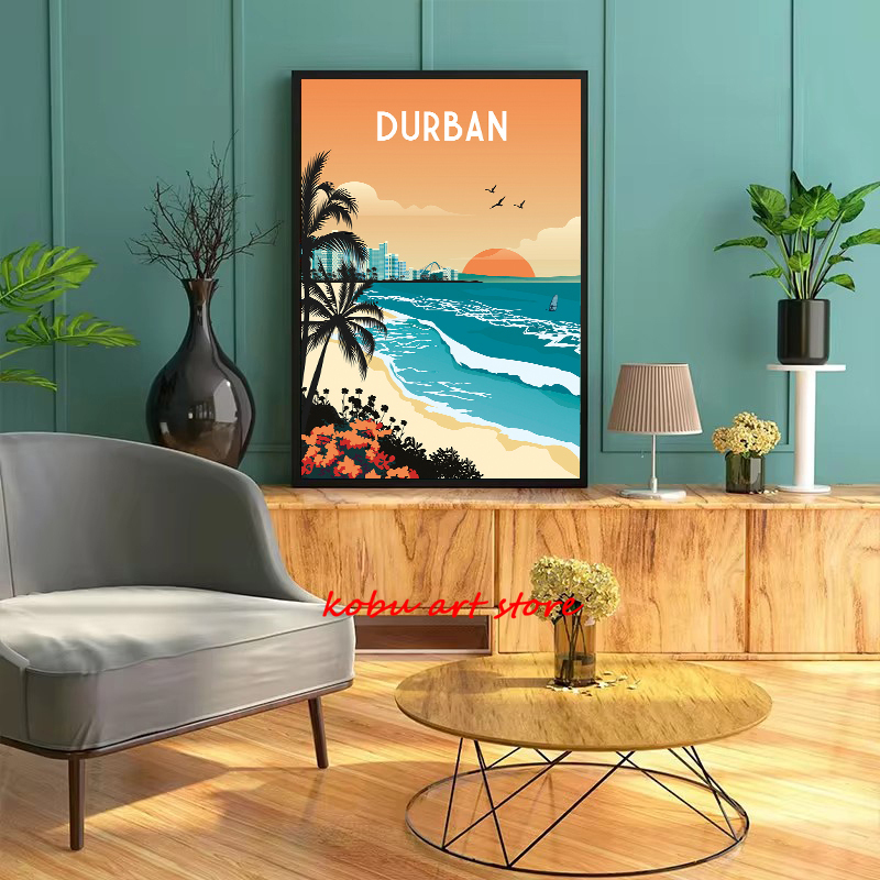 Travel Illustrated Canvas Pain - Home Decor Dubai ulasan dan harga